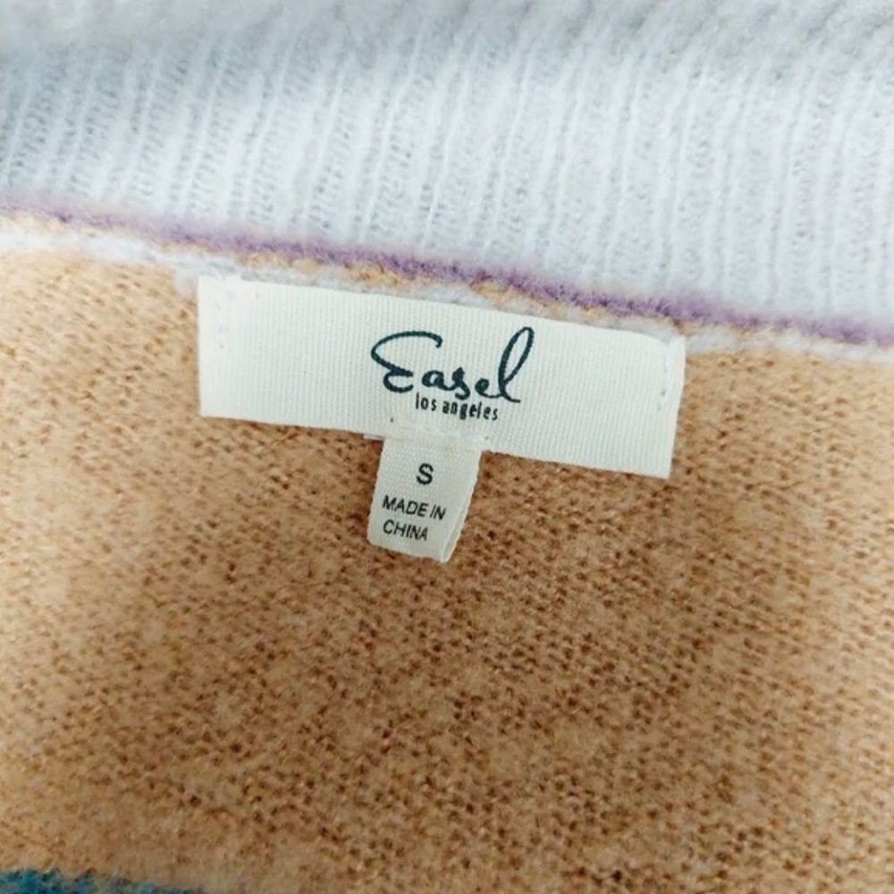 Easel Multi-Stripe Collared Super Soft Sweater - image 7